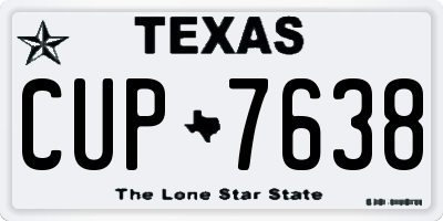 TX license plate CUP7638