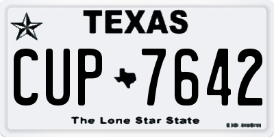 TX license plate CUP7642