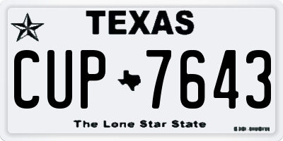 TX license plate CUP7643