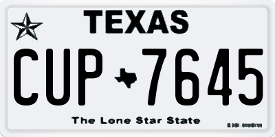 TX license plate CUP7645