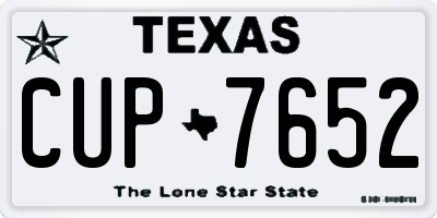 TX license plate CUP7652