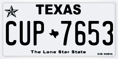 TX license plate CUP7653