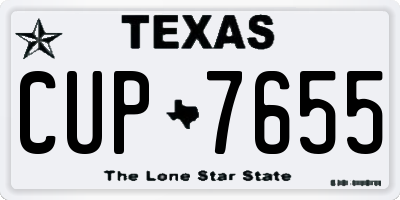 TX license plate CUP7655
