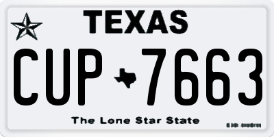 TX license plate CUP7663