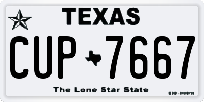 TX license plate CUP7667