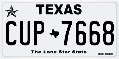 TX license plate CUP7668