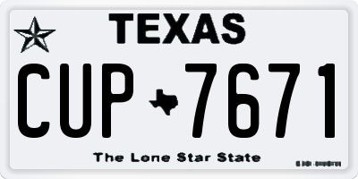 TX license plate CUP7671