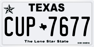 TX license plate CUP7677