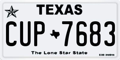 TX license plate CUP7683
