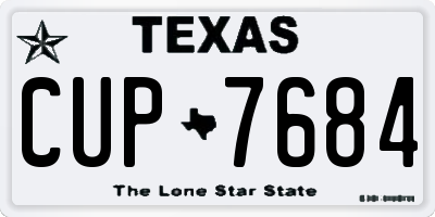 TX license plate CUP7684