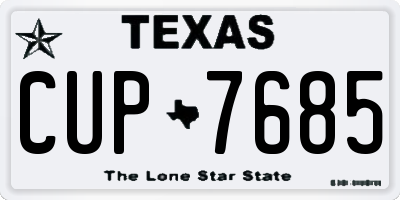 TX license plate CUP7685