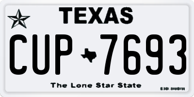 TX license plate CUP7693