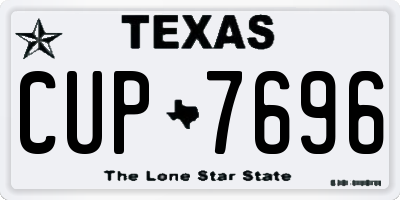 TX license plate CUP7696