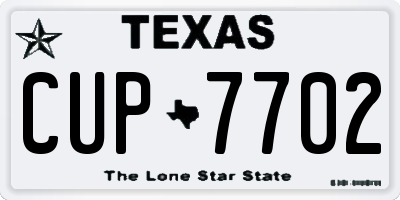 TX license plate CUP7702