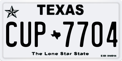 TX license plate CUP7704