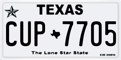 TX license plate CUP7705
