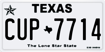 TX license plate CUP7714