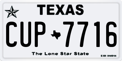 TX license plate CUP7716