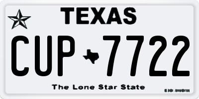 TX license plate CUP7722