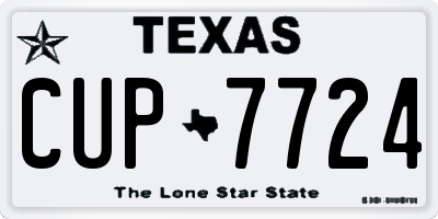 TX license plate CUP7724