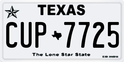 TX license plate CUP7725