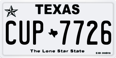 TX license plate CUP7726