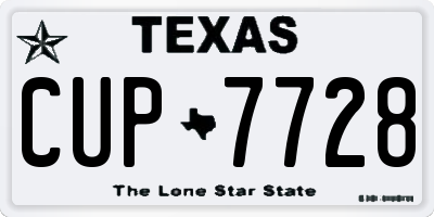 TX license plate CUP7728