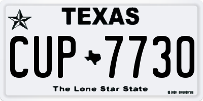TX license plate CUP7730