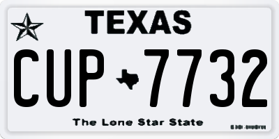 TX license plate CUP7732