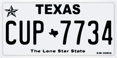 TX license plate CUP7734