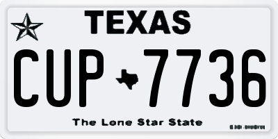 TX license plate CUP7736