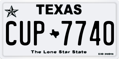 TX license plate CUP7740