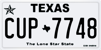 TX license plate CUP7748