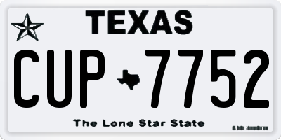 TX license plate CUP7752