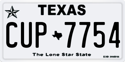 TX license plate CUP7754