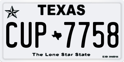 TX license plate CUP7758