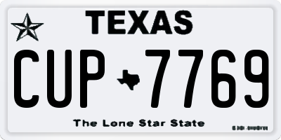 TX license plate CUP7769