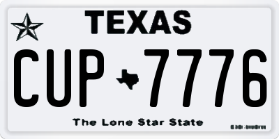 TX license plate CUP7776