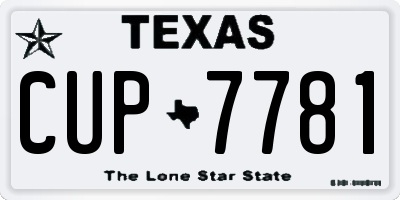 TX license plate CUP7781