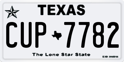 TX license plate CUP7782