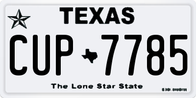 TX license plate CUP7785