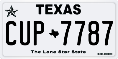 TX license plate CUP7787