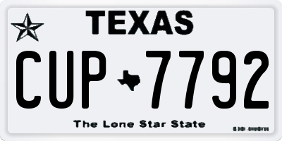 TX license plate CUP7792