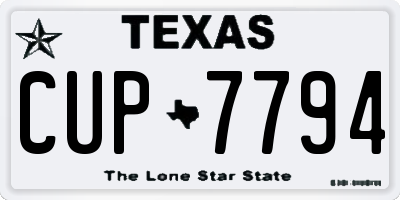 TX license plate CUP7794