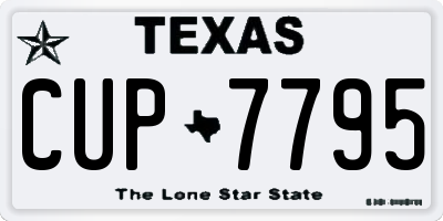 TX license plate CUP7795