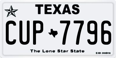 TX license plate CUP7796