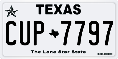 TX license plate CUP7797