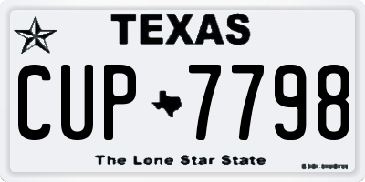 TX license plate CUP7798
