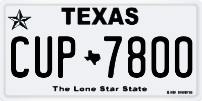TX license plate CUP7800