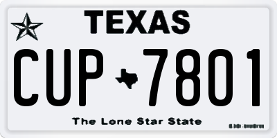 TX license plate CUP7801